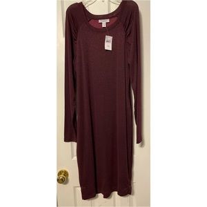 NEW “Motherhood Maternity” Burgundy Long Sleeve dress